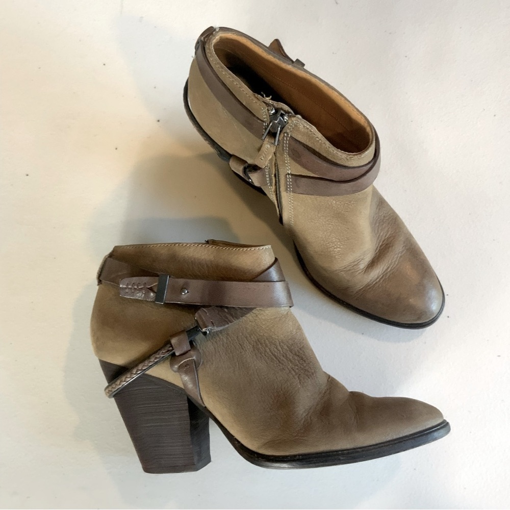 Trouvé Bristol Brown suede leather chain and buckle western ankle booties 6.5 M